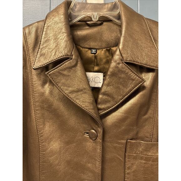 Vakko Jacket Size Large‎ Leather Women's Brown Blazer Style Jacket - Picture 3 of 7